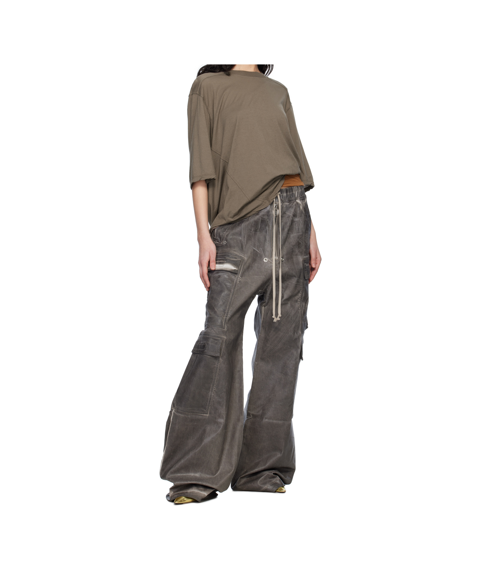Rick Owens Drkshdw Gray Hollywood Walrus T-shirt In Multicolor