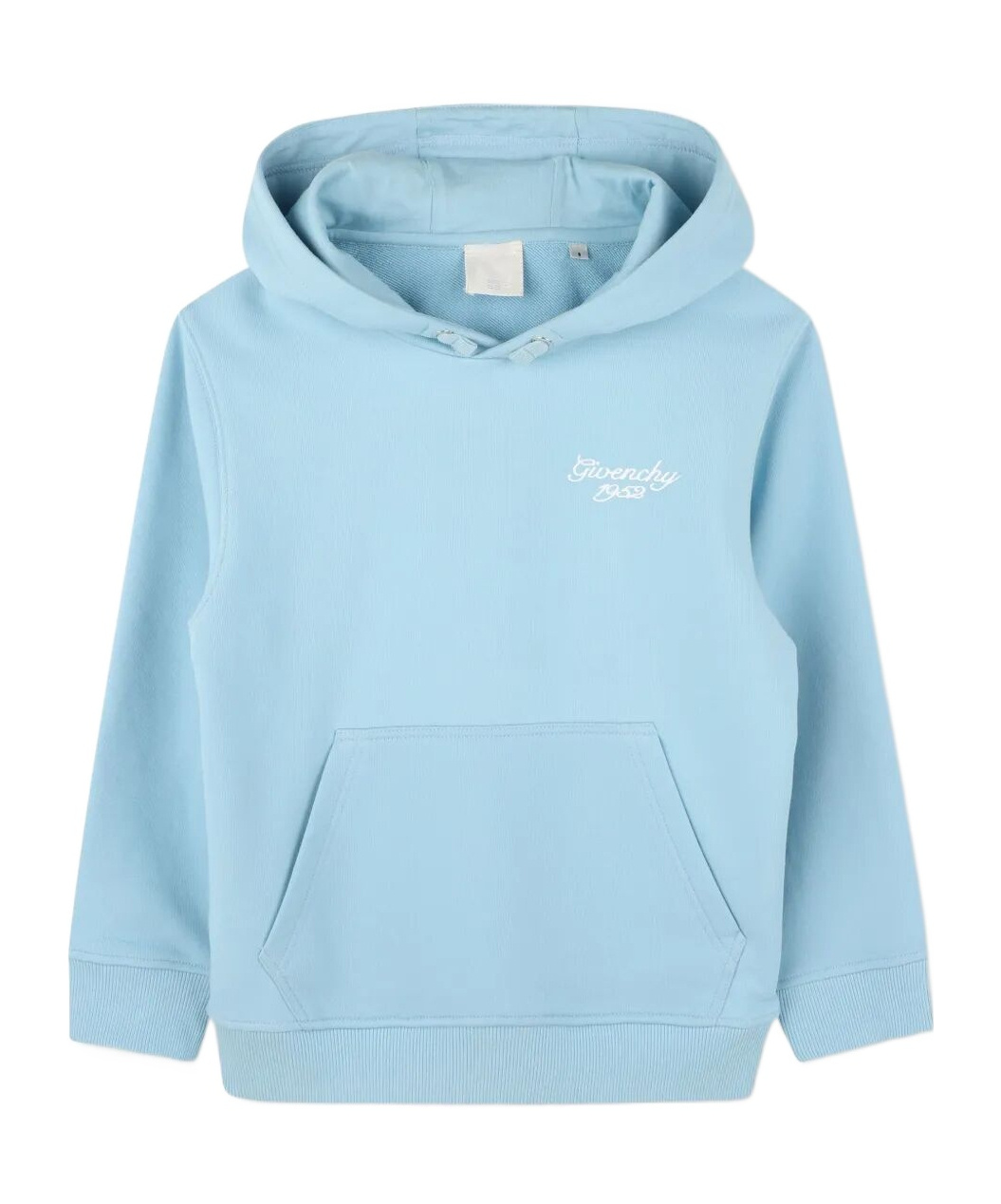 Givenchy Kids Logo Embroidered Drawstring Hoodie In Blue