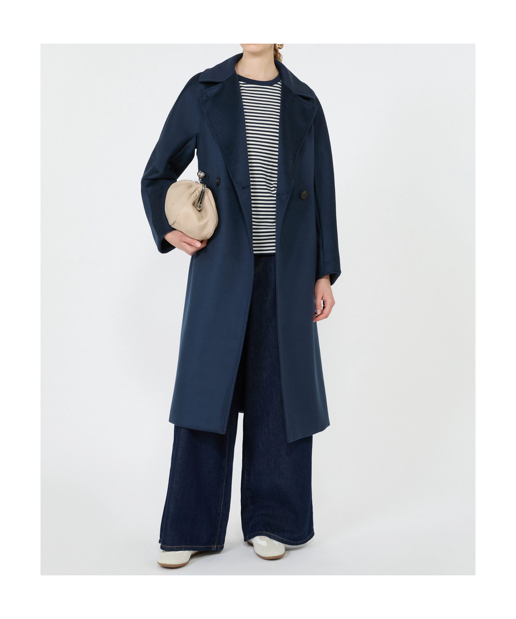 Weekend Max Mara Double Breasted Coat In Blue