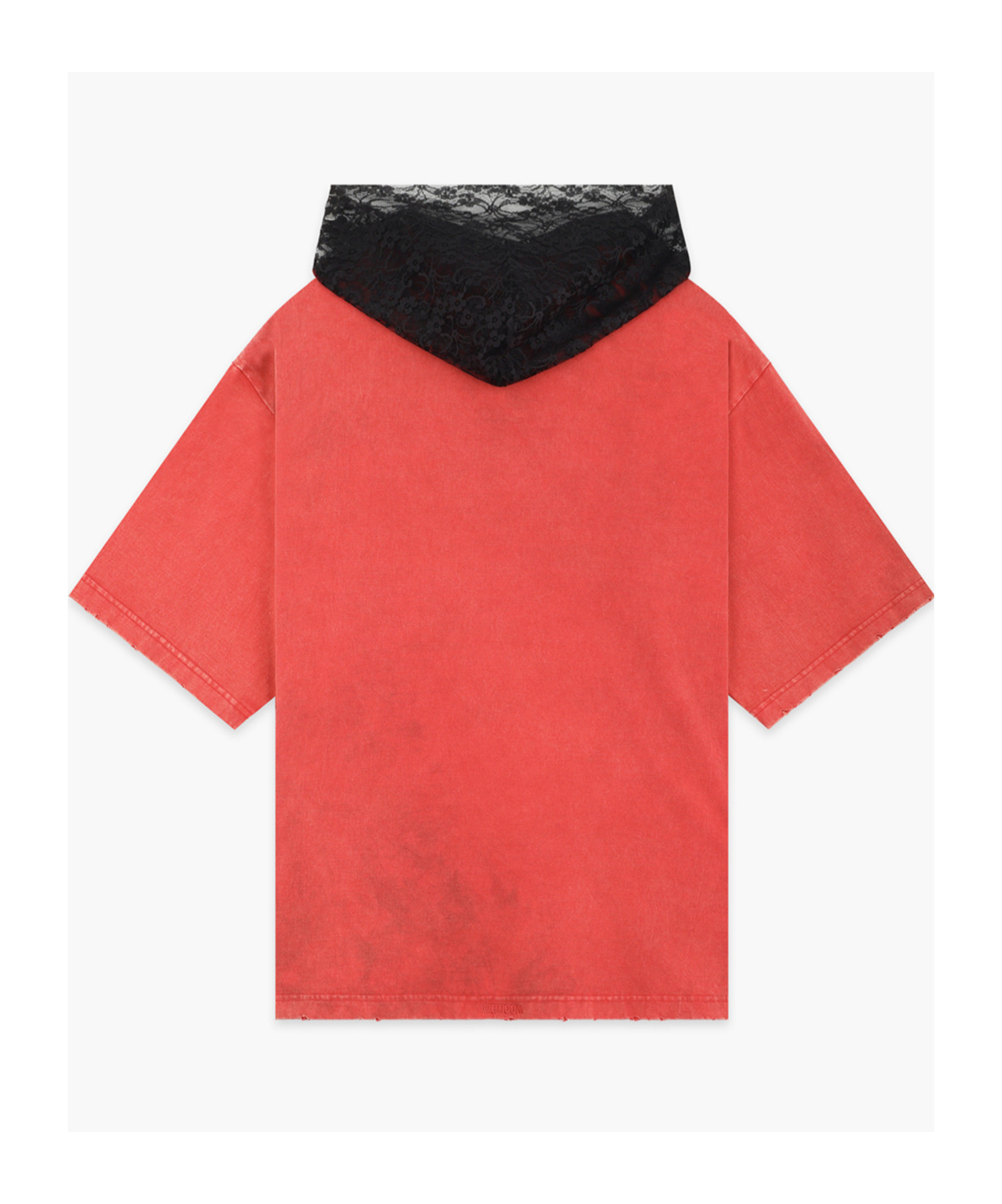 We11 Done Heart Crosslayered Hoodie In Red