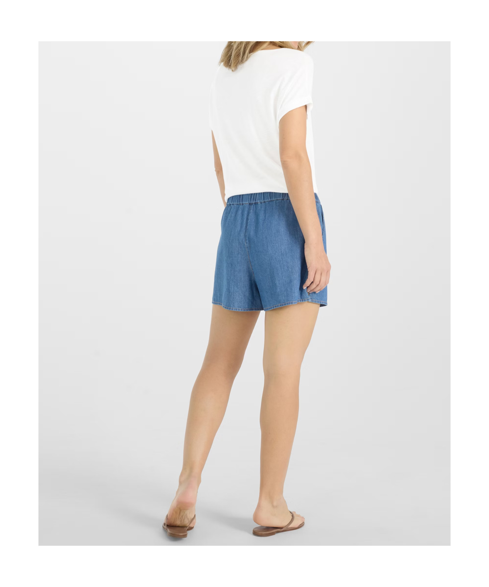 Juvia Drawstring Waist Shorts In Blue