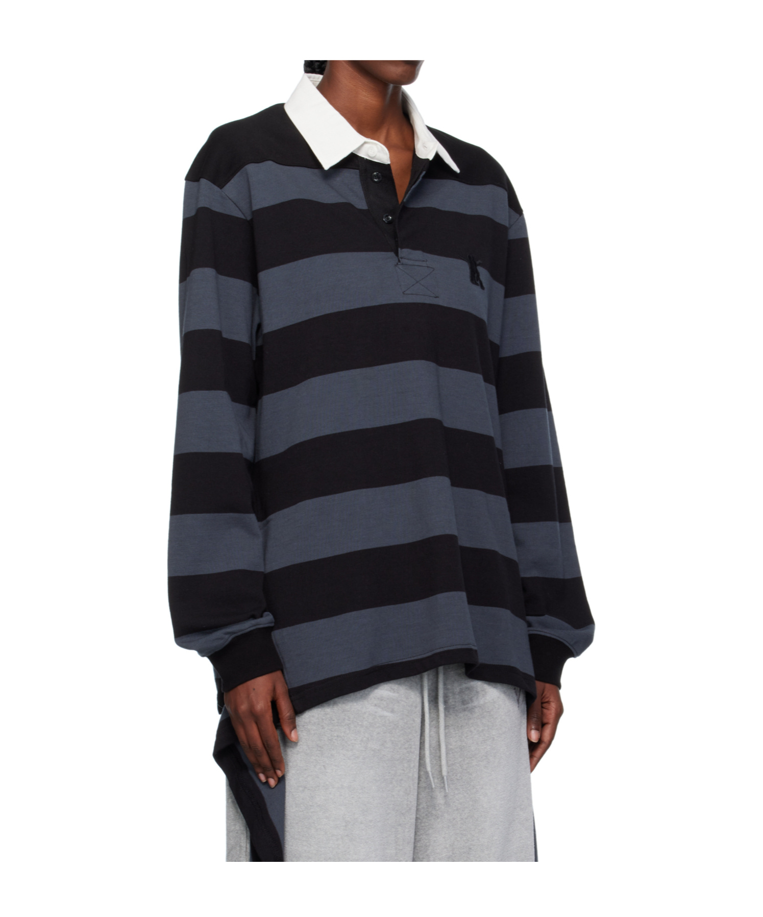 Open Yy Striped Rugby Polo Shirt In Multi