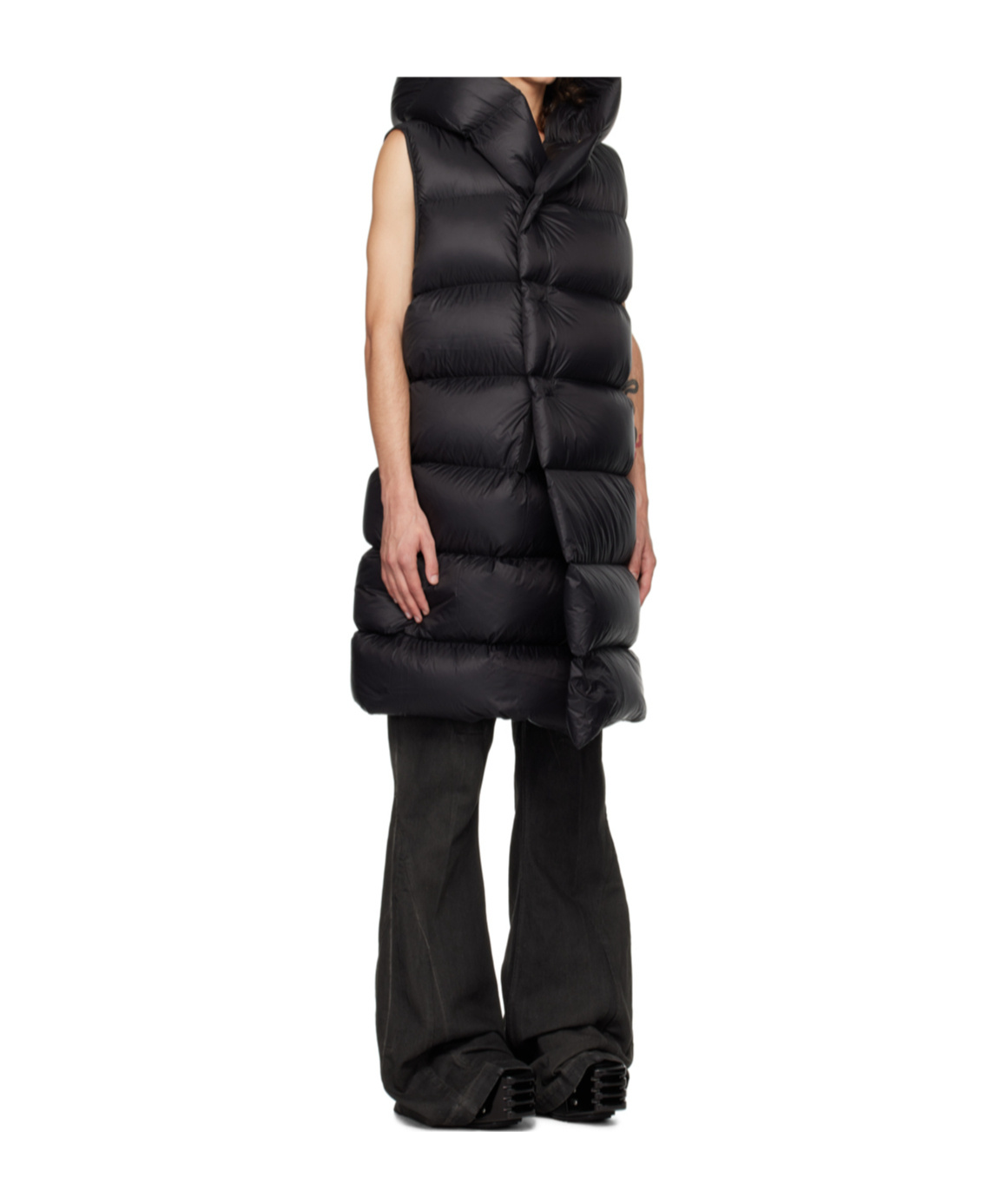 Rick Owens Sleevless Down Vest In Black