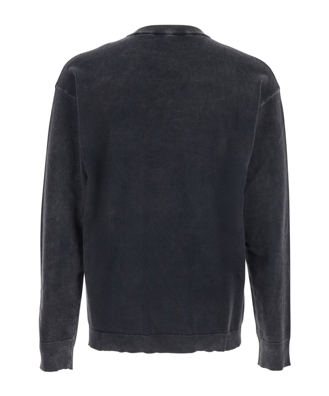 Diesel K-bennie Grey Crewneck T-shirt With Logo Embroidery On The Front In Cotton Man In Black