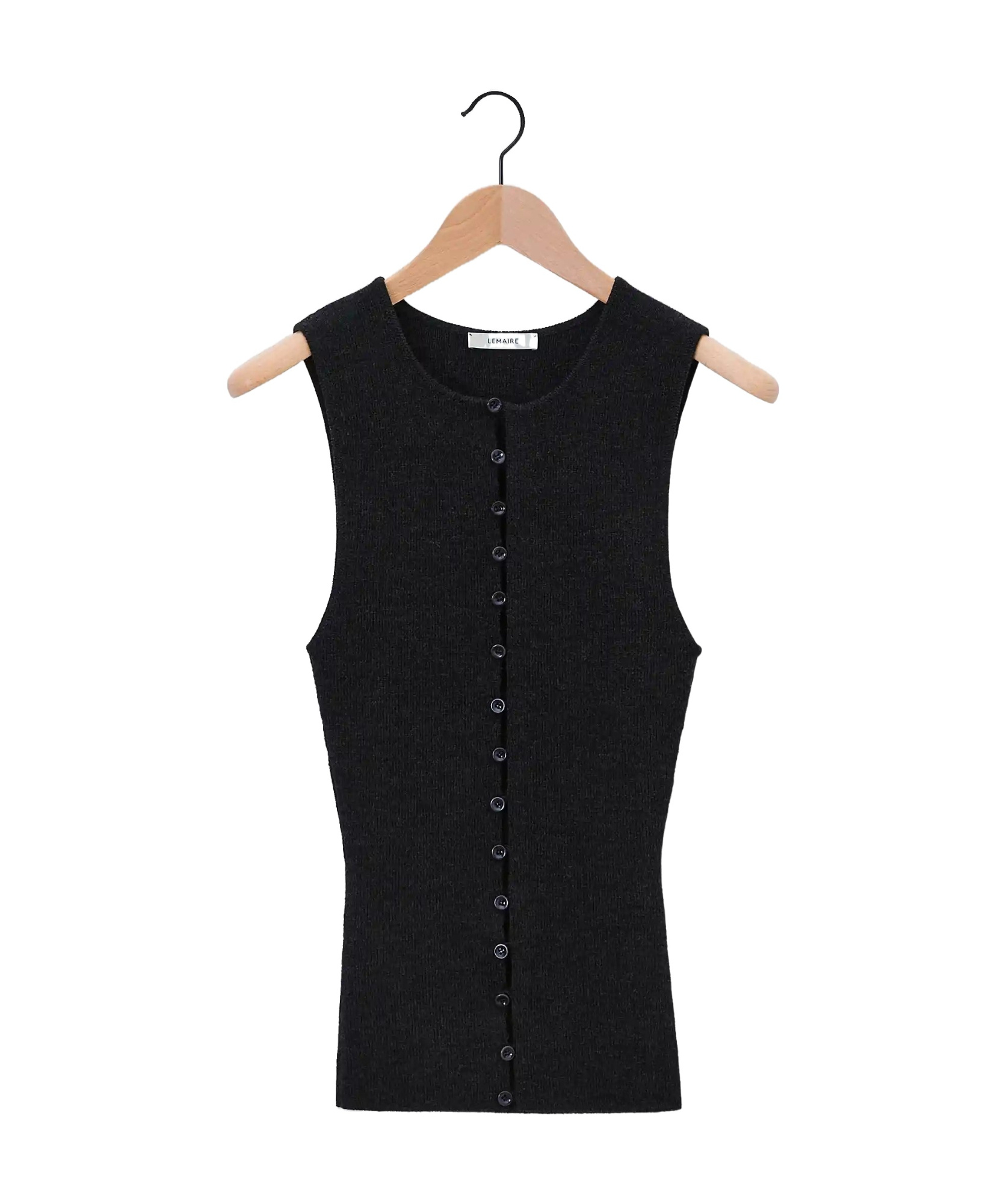 Lemaire Sleeveless Knitted Cardigan In Black