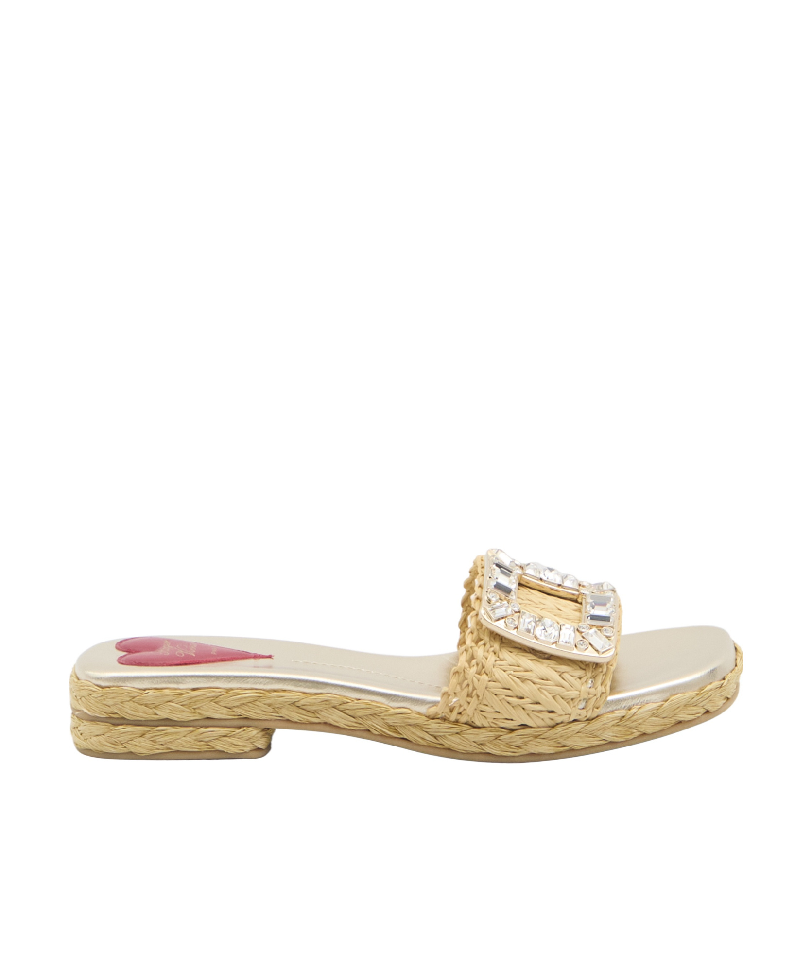 Roger Vivier Crystal Buckle Braided Raffia Espadrilles In Nude