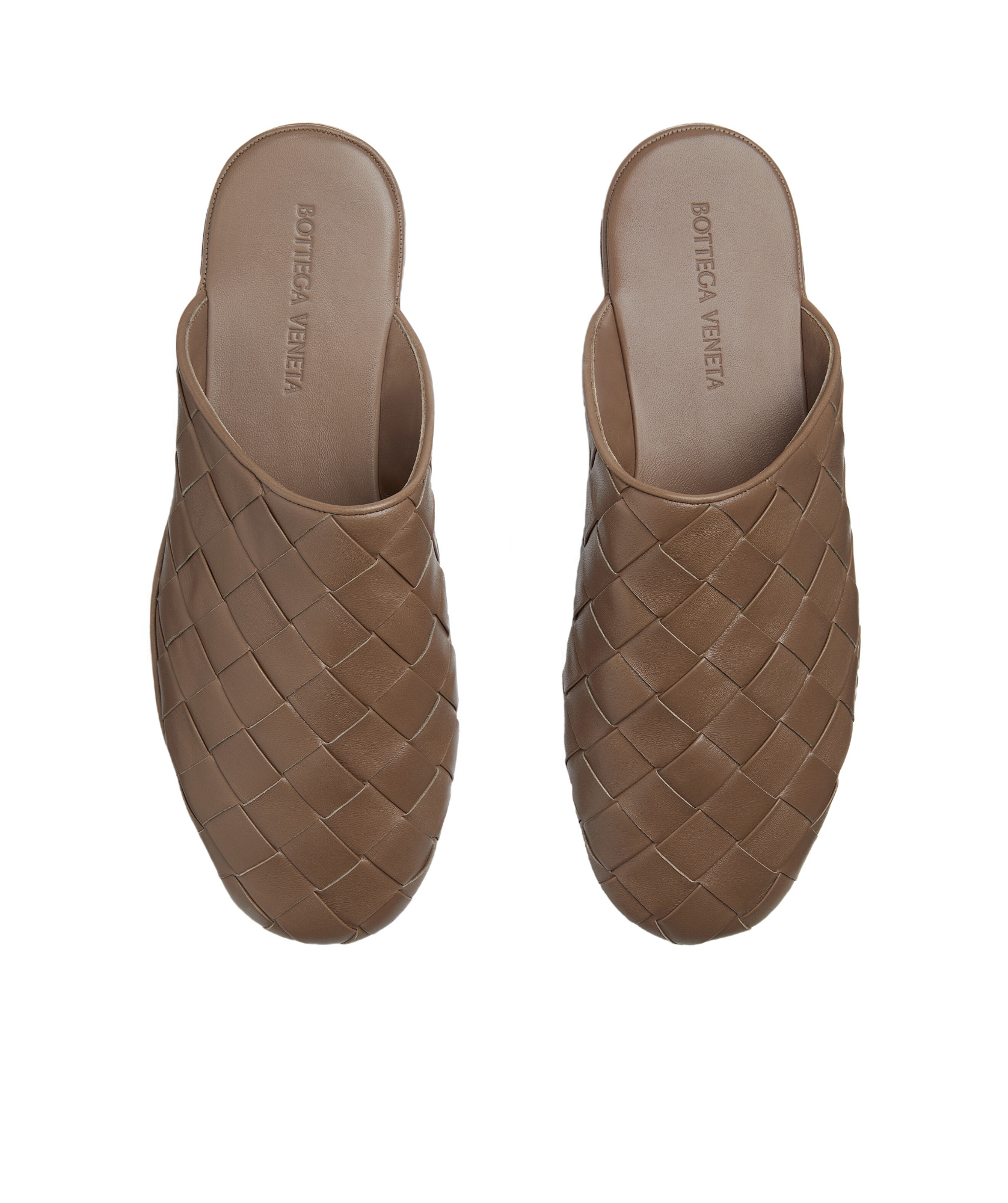 Bottega Veneta Woven Lambskin Leather Slip-on Mules In Brown