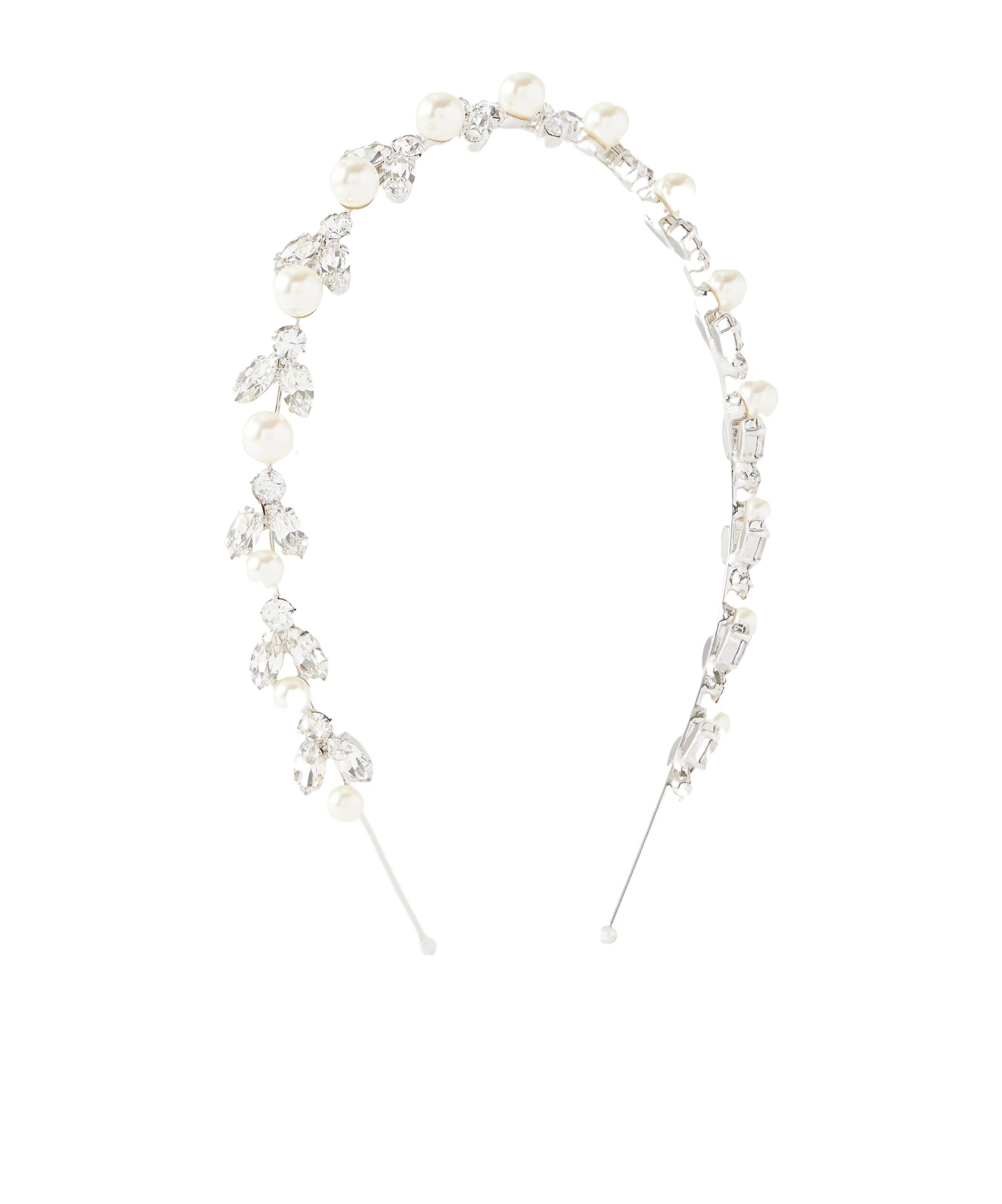 Jennifer Behr Pearl And Crystal Headband In Metallic