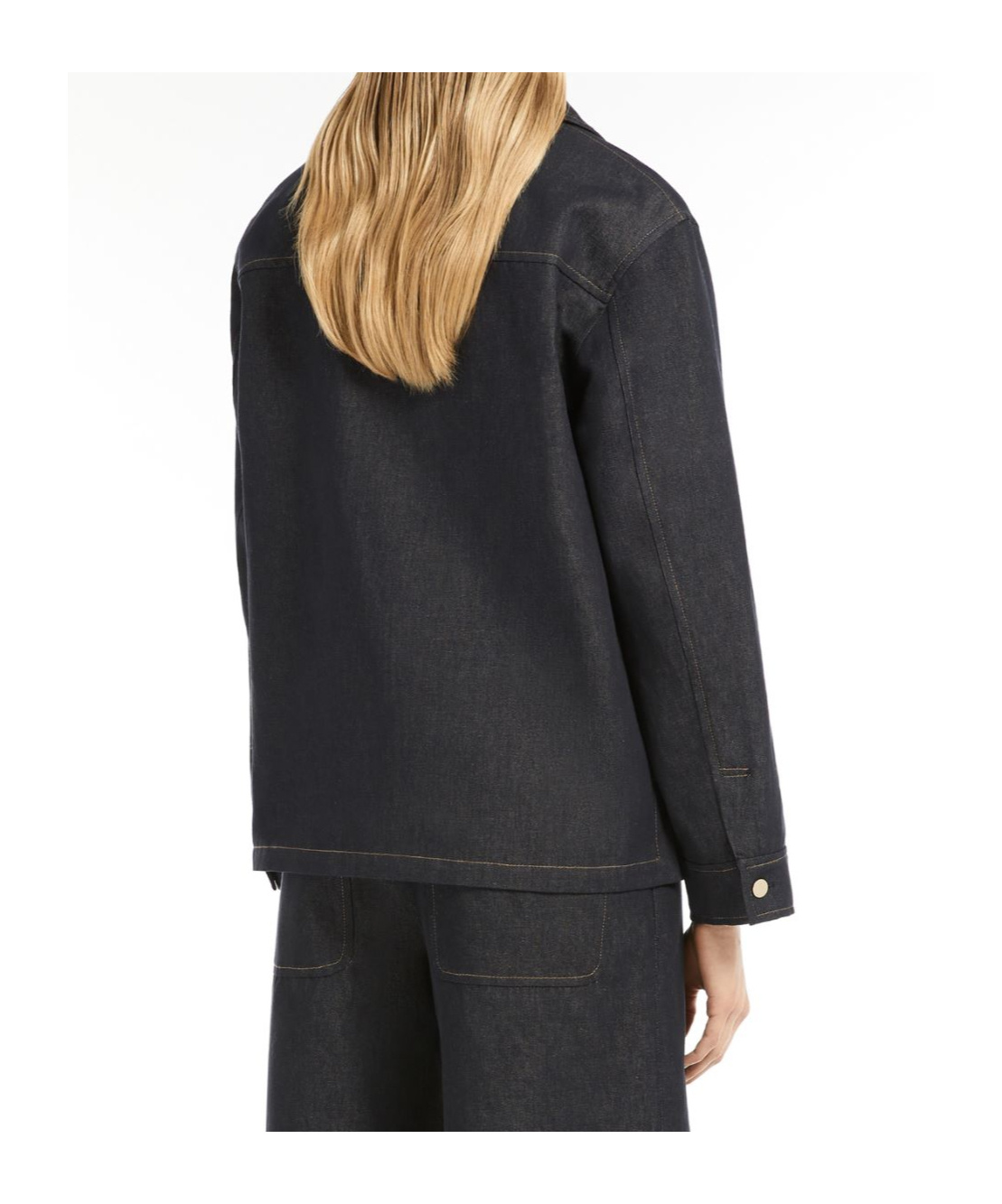 Max Mara Cotton And Linen Drill Blouse In Black