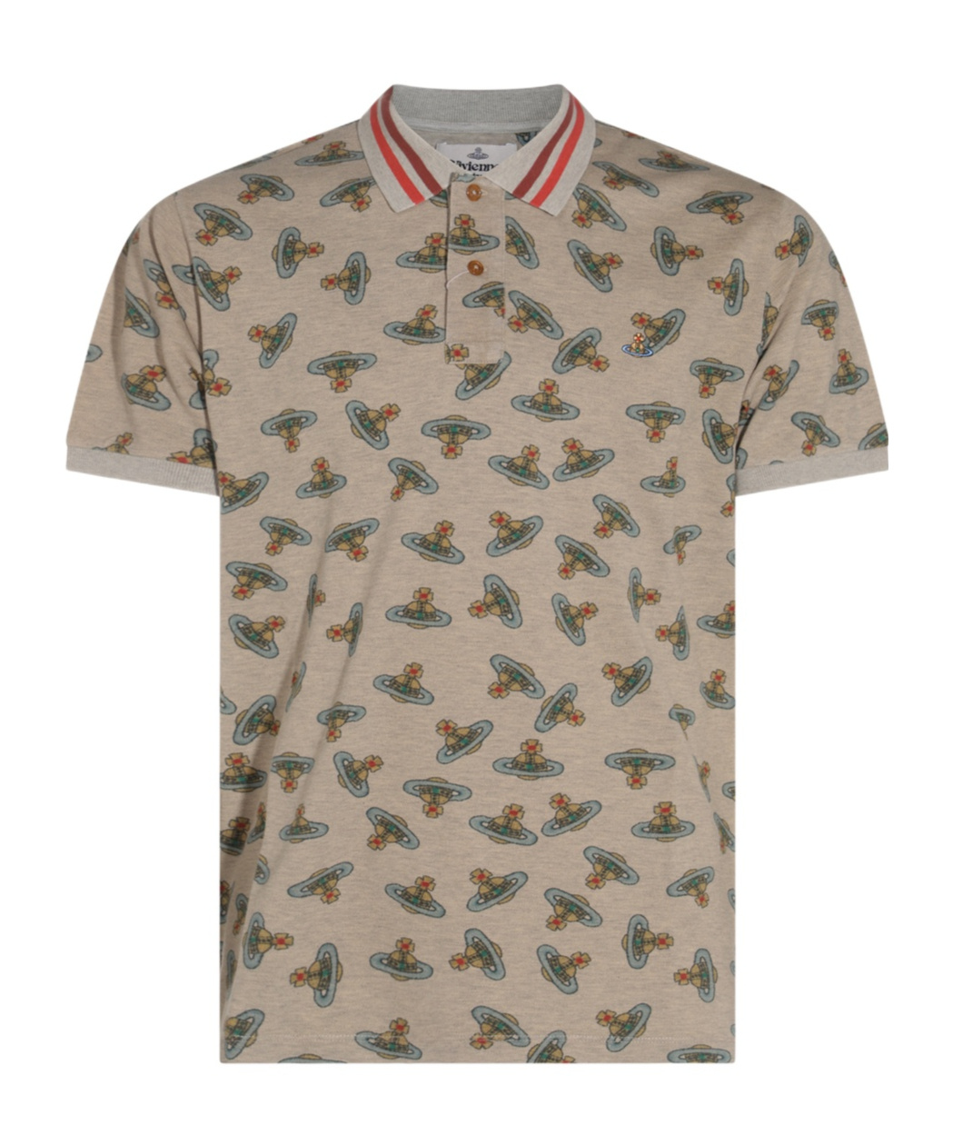 Vivienne Westwood Orb Logo Print Polo Shirt In Nude
