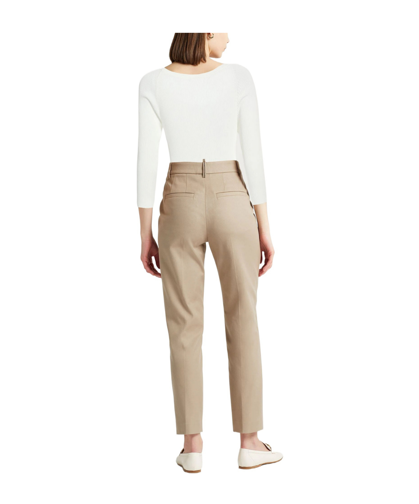 Max Mara Solid Color Lightweight Knit Sweater In White