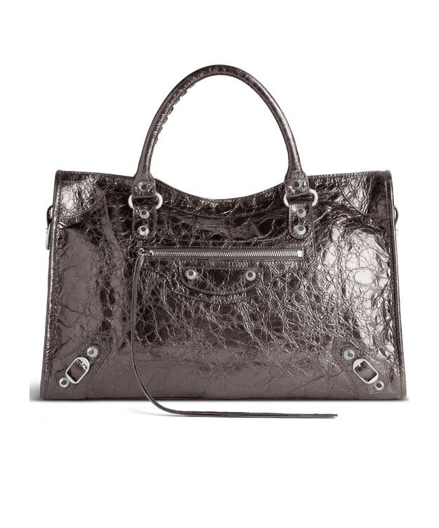 Balenciaga Le City Medium Top Handle Bag In Steel Gray
