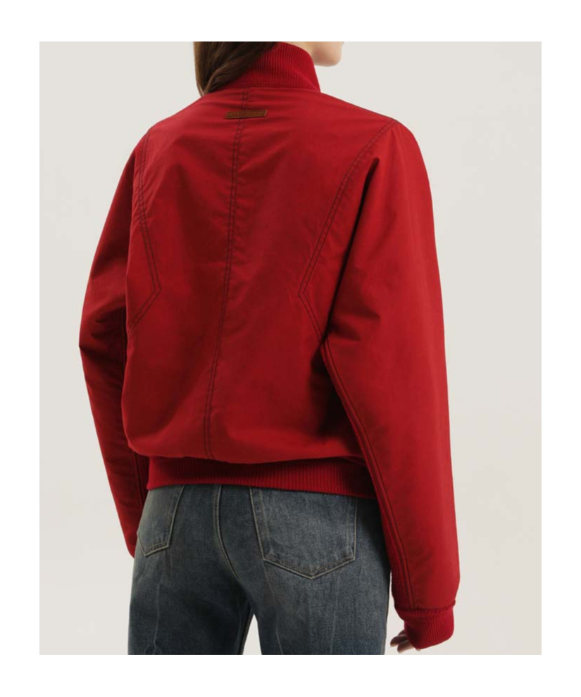 1989 Studio Reversible Jacket Ribbed Collar Cuffs Side Pockets In Red