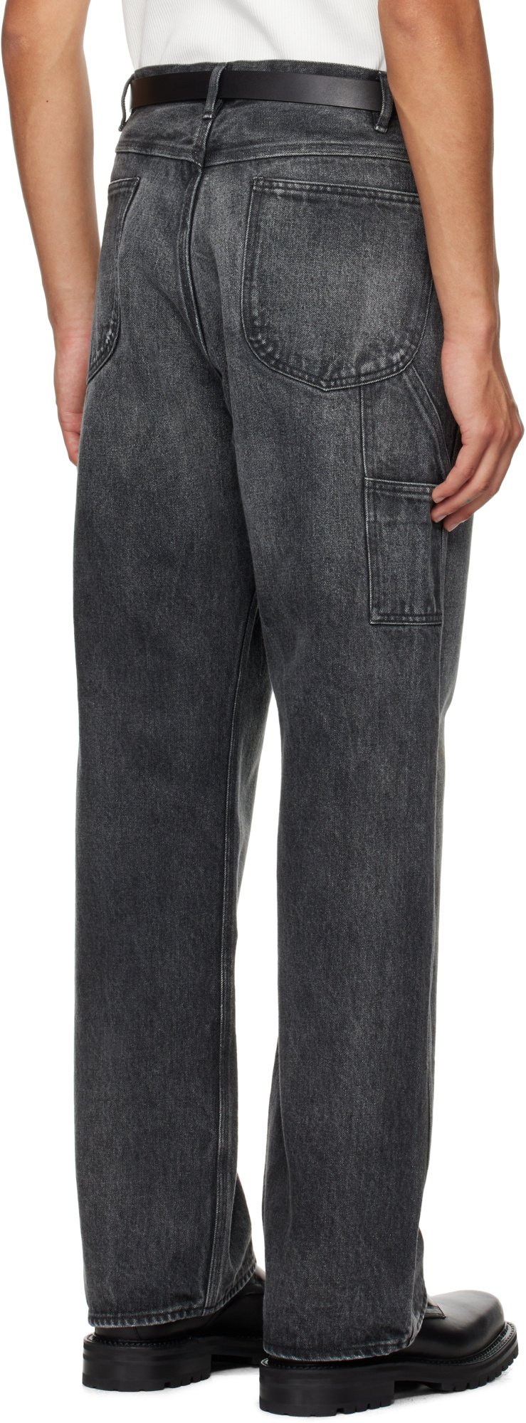 Auralee Denim Trousers With Belt Loops In Black
