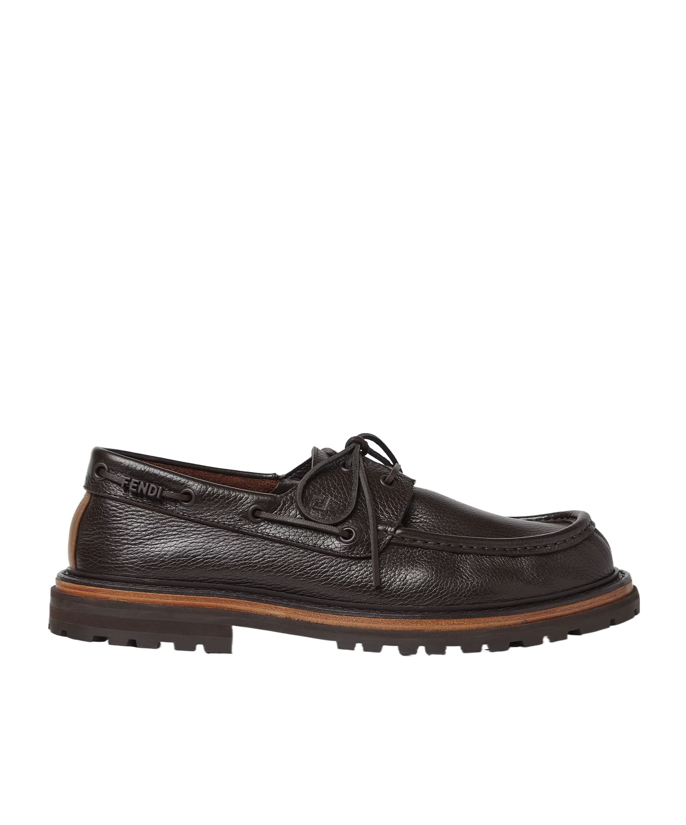 Fendi Pequin Lace-ups In Brown