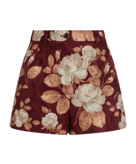 Dolce & Gabbana Vintage Rose-print Brocade Shorts In Multi