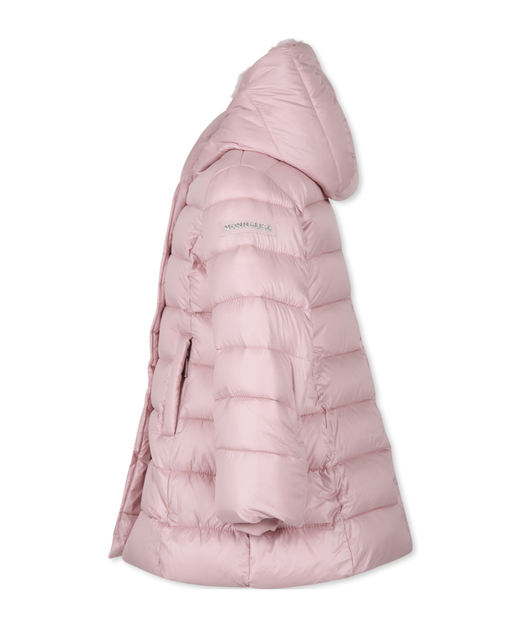 Monnalisa Hooded Padded Coat In Pink