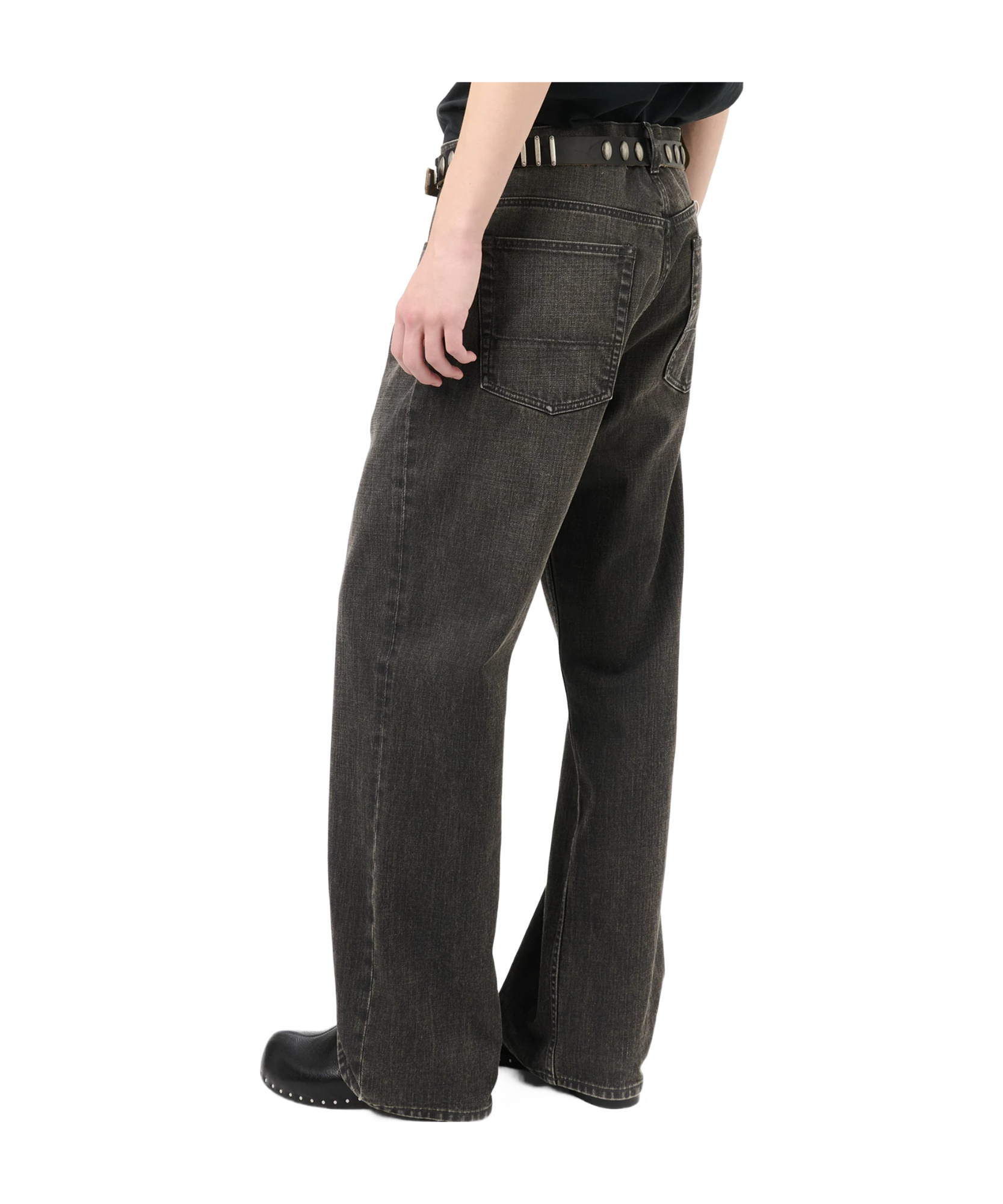 Our Legacy Straight Trousers With Belt Loops And Five-pocket Design In Black Coated Wash