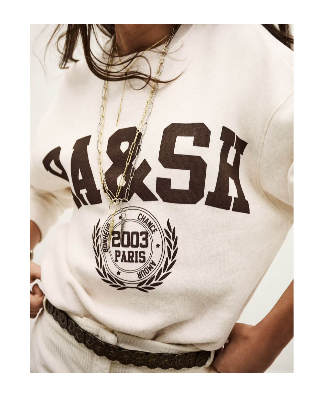 Bash Logo Crewneck Sweatshirt In White