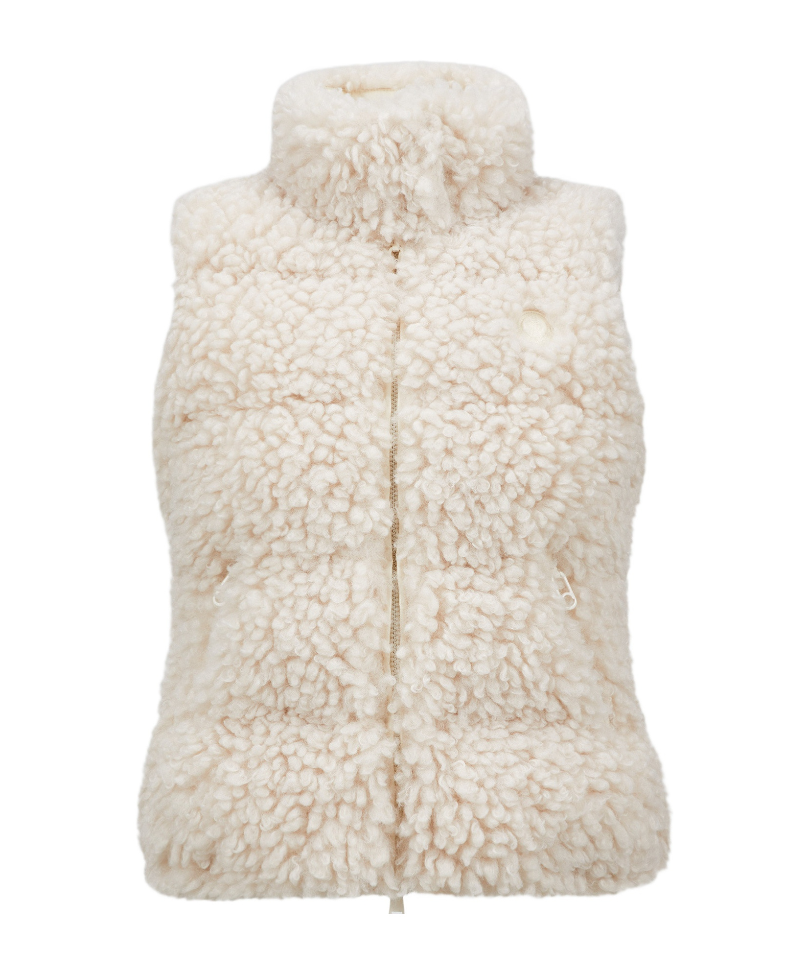 Moncler Wourl Teddy Down Vest White In White