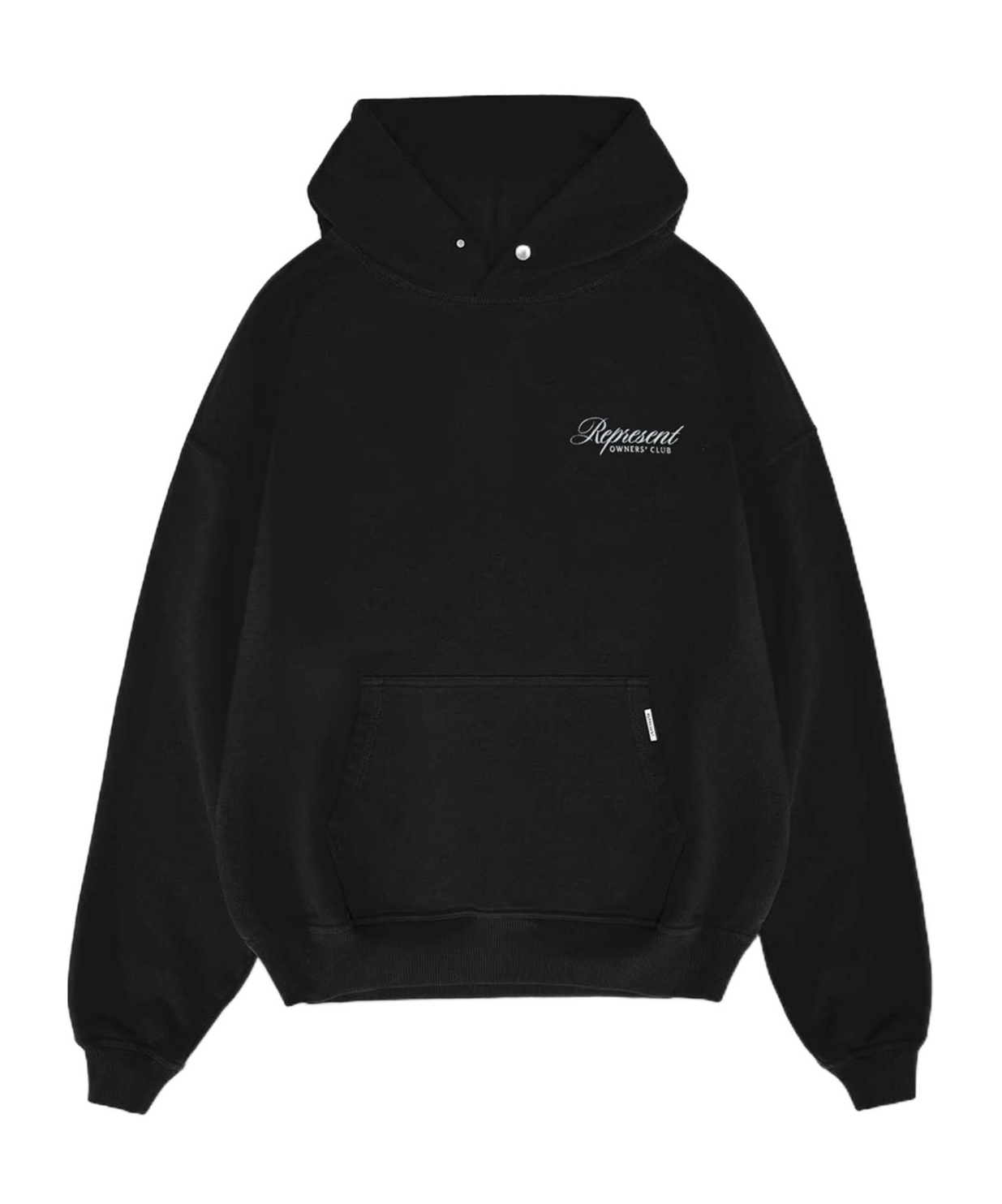 Represent Black Hoodie With Logo Lettering Detail On The Front And Maxi Logo Print On The Rear In Cotton Man In Black