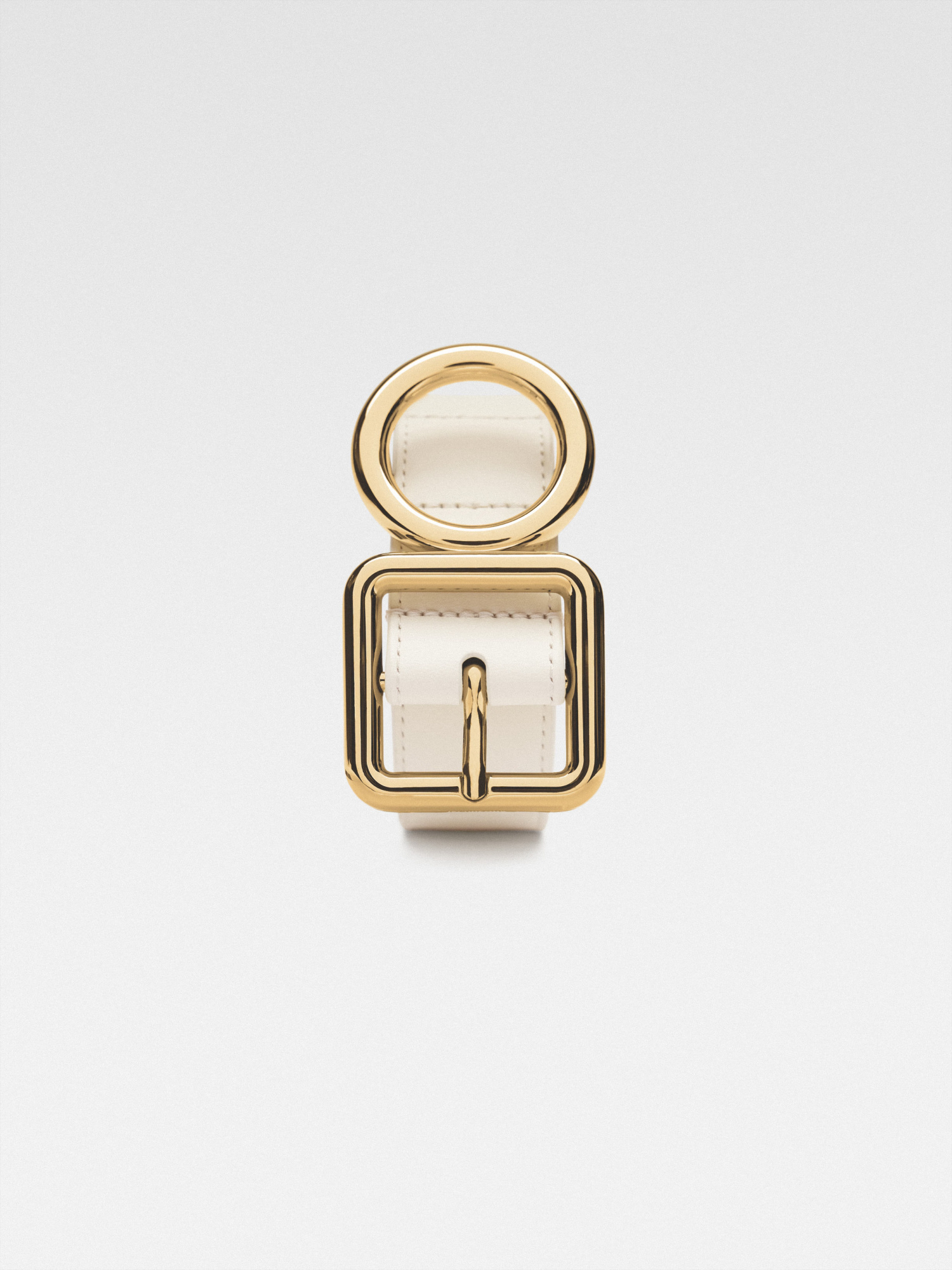 Jacquemus The Regalo Circle-buckle Leather Belt In Neutral
