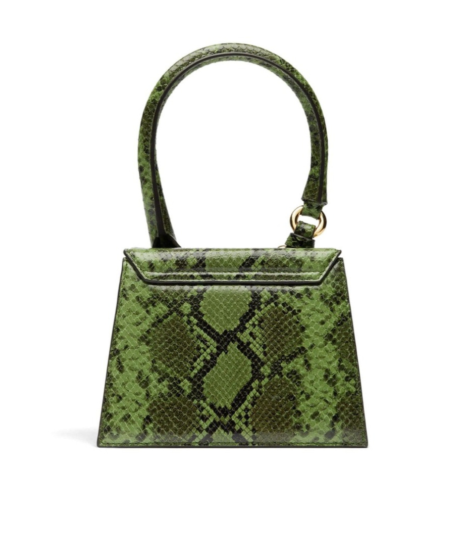 Shop Jacquemus Le Chiquito Moyen Boucle Signature Buckled Handbag In Green