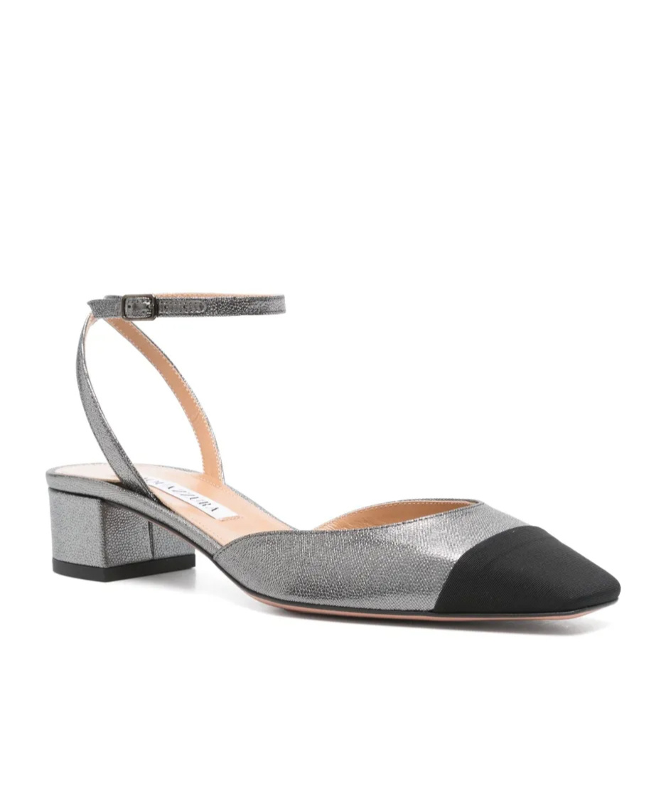 Aquazzura French Flirt Pumps 35mm Gunmetal/black In Gray