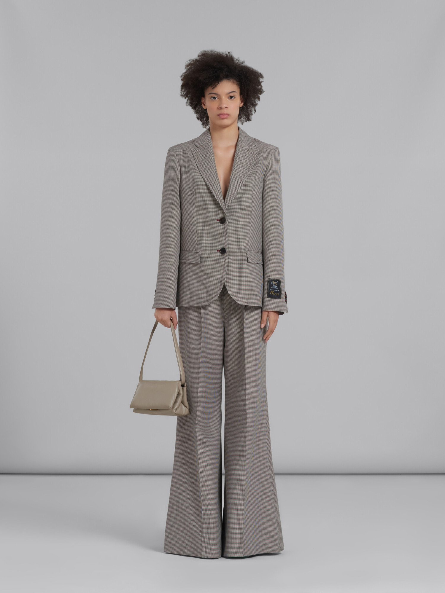Marni Small Prisma Leather Shoulder Bag In Nude