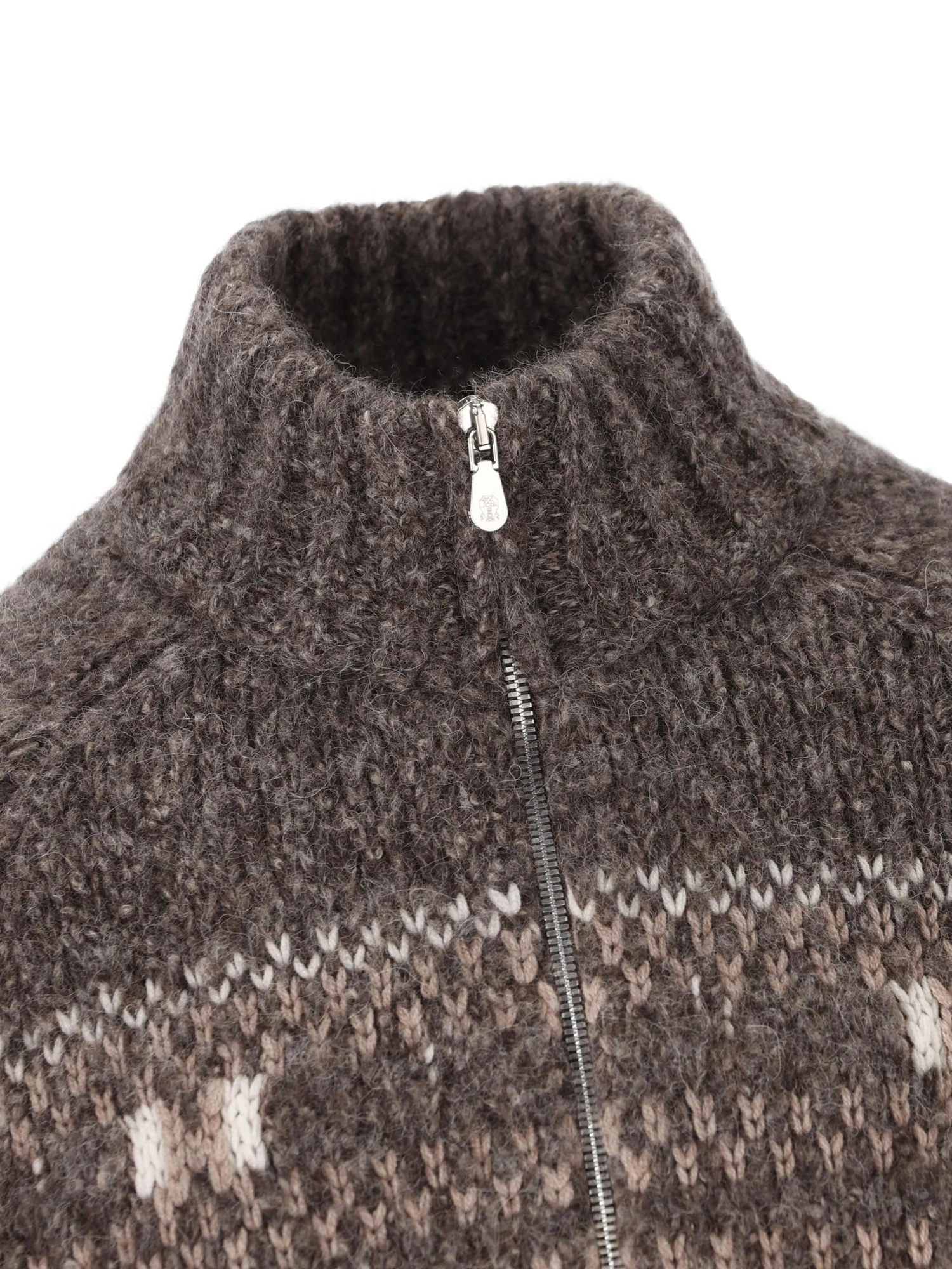 Brunello Cucinelli Long Sleeve Cardigan In Brown