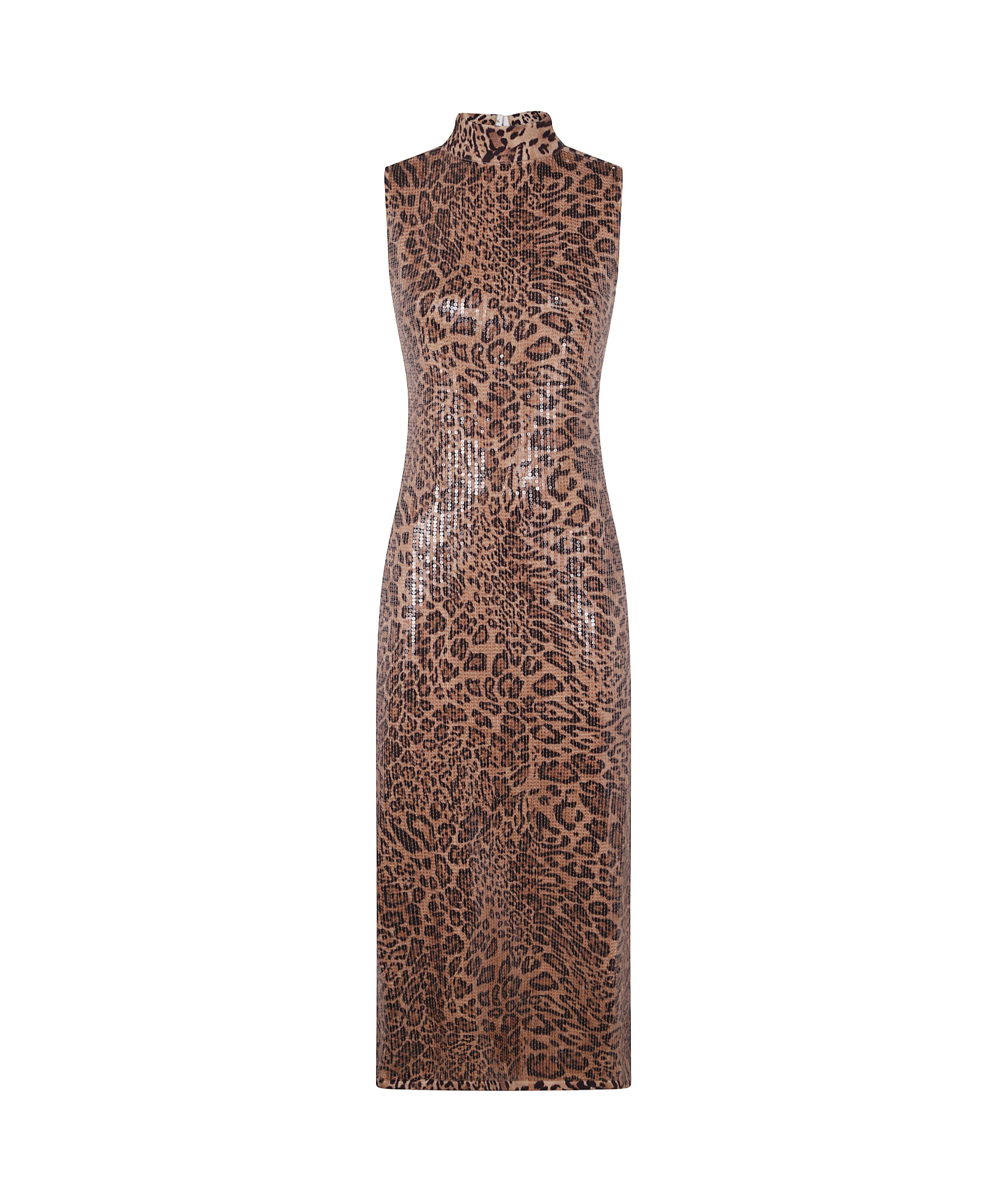 Twinset Animal Print Knitted Mid-length Dress In Brown