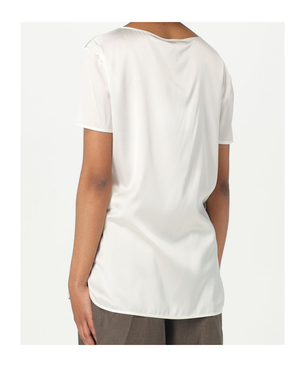 Max Mara Dida Satin T-shirt In White