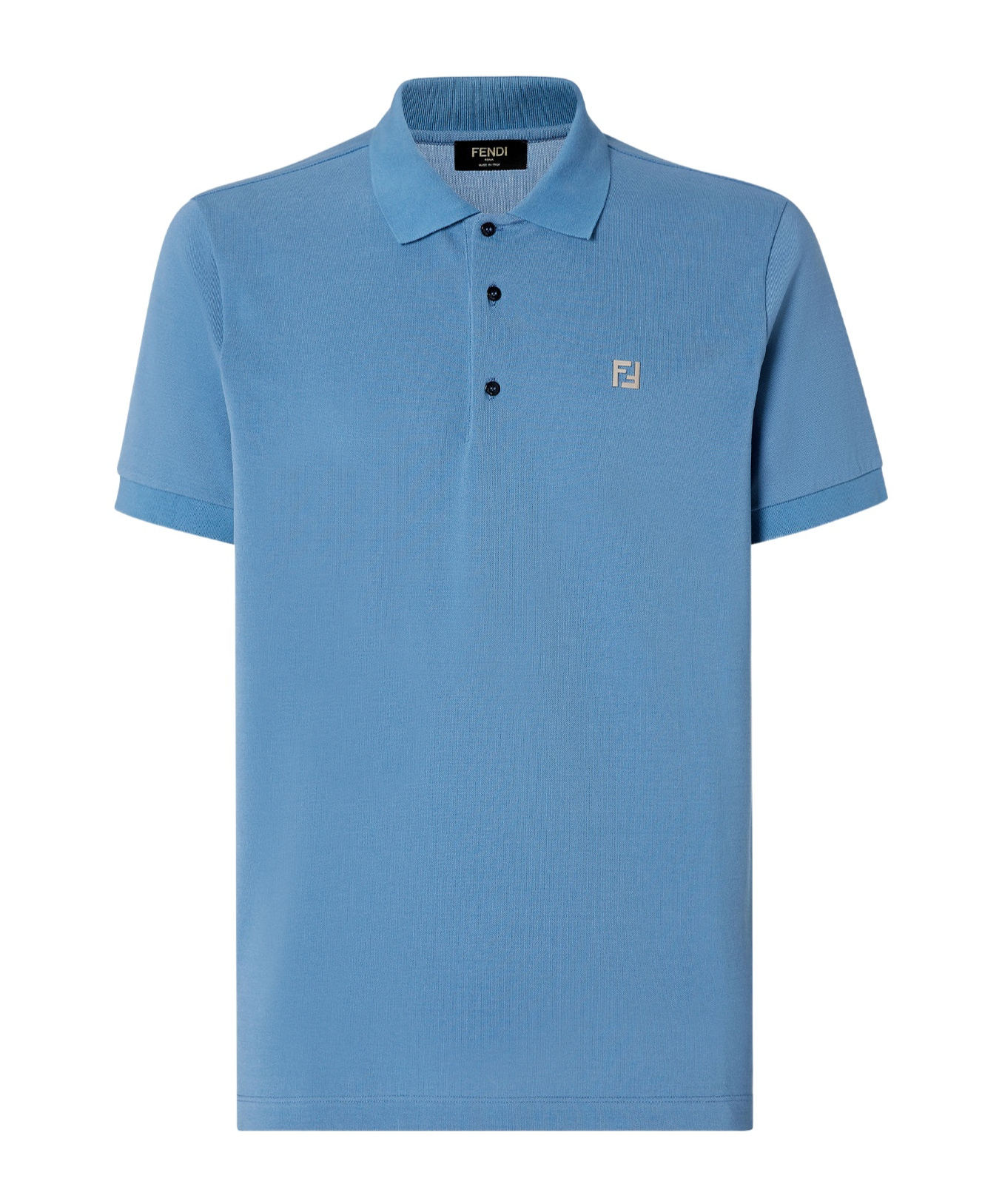 Fendi Light Blue Piqué Polo Shirt