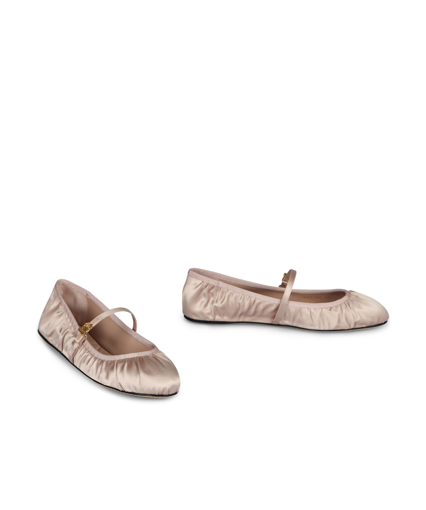 Dolce & Gabbana Satin Ballet Flats In Powder Pink