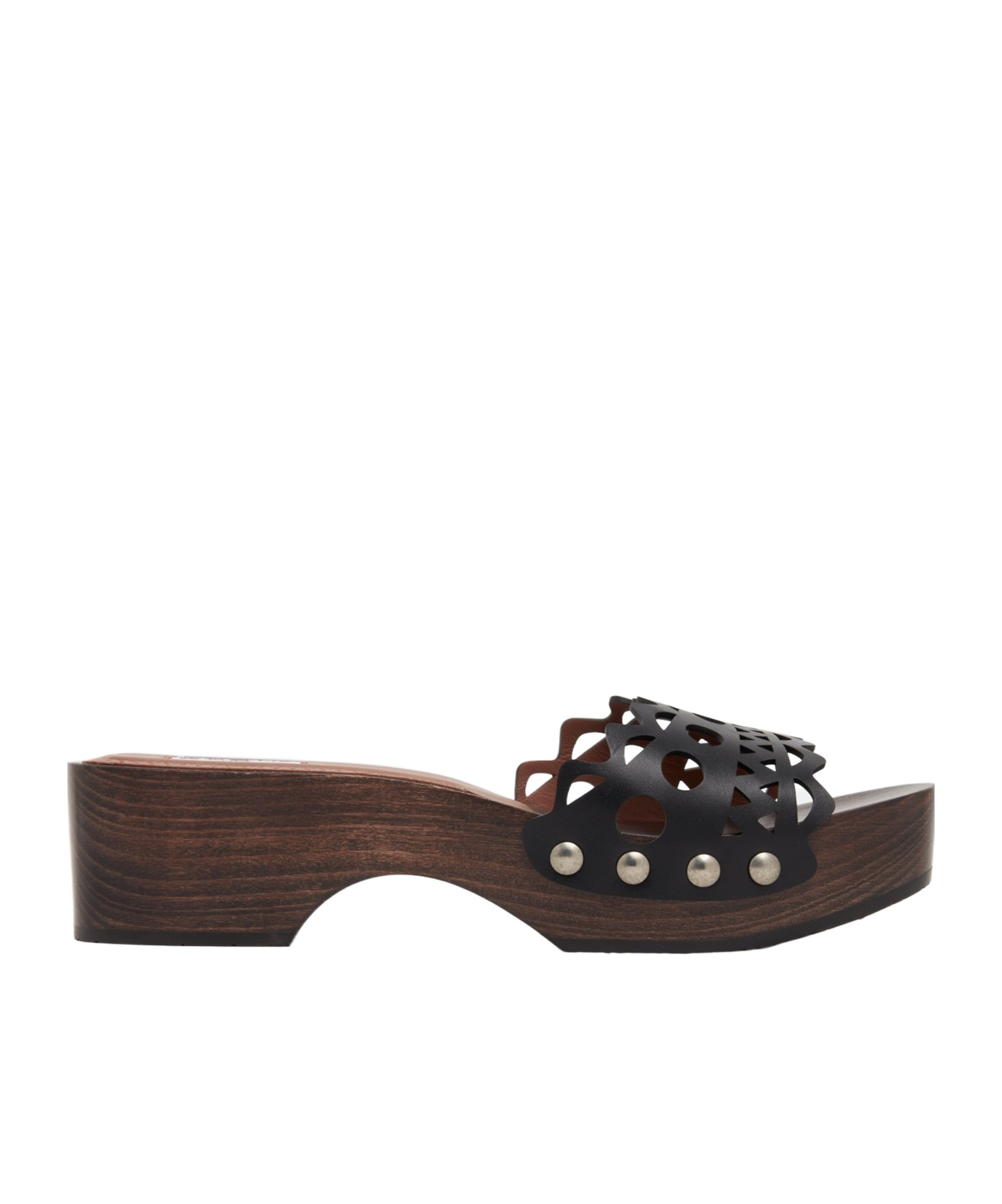 Alaïa Black Wooden Flat Clogs In Black