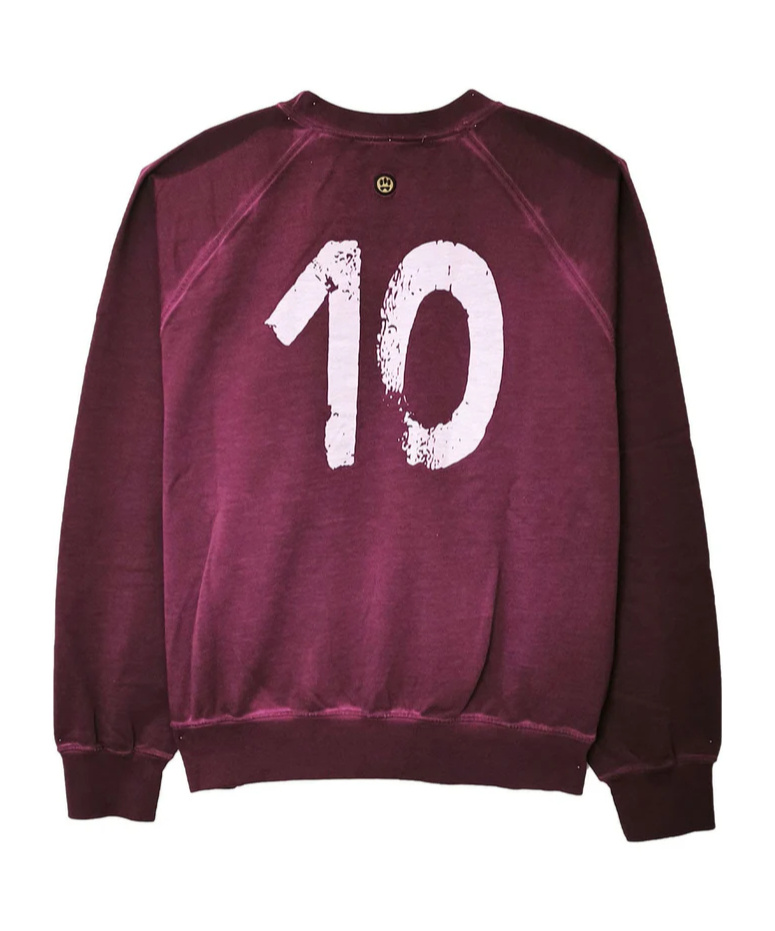 Barrow Crew Neck Logo Sweatshirt In Burgundy