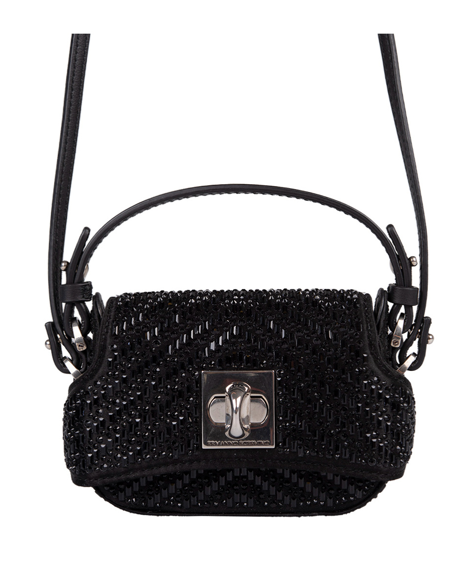 Ermanno Scervino Crystal Mini Shoulder Bag In Black