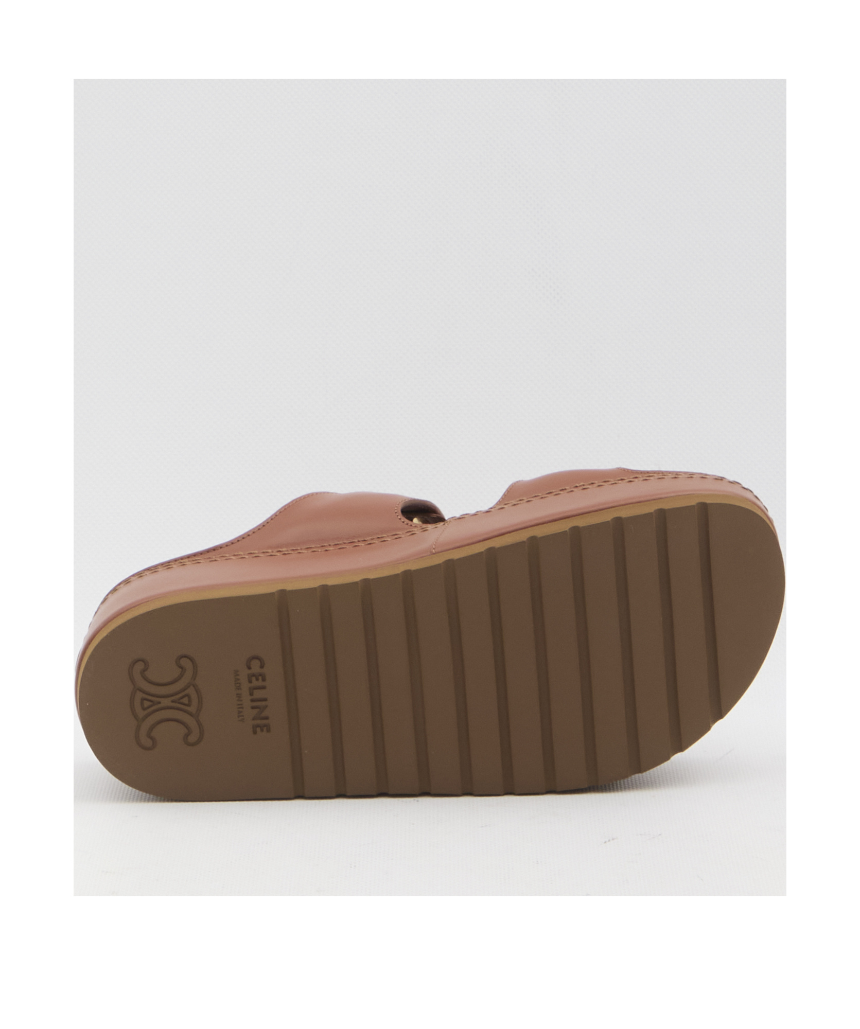 Celine Platform Slippers In Brown