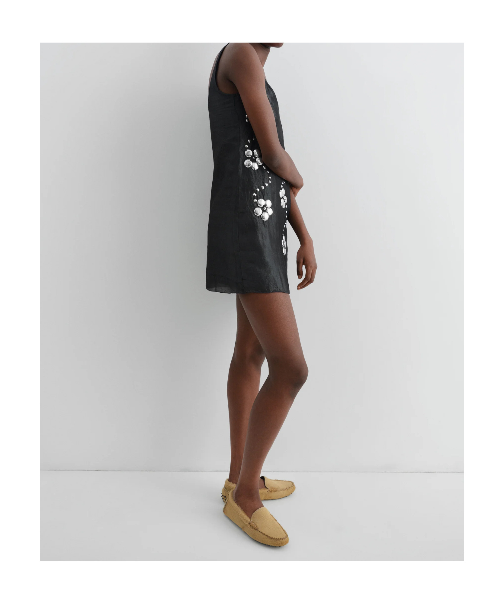 Gimaguas Mini Dress With Embellished Design And Fitted Silhouette In Black