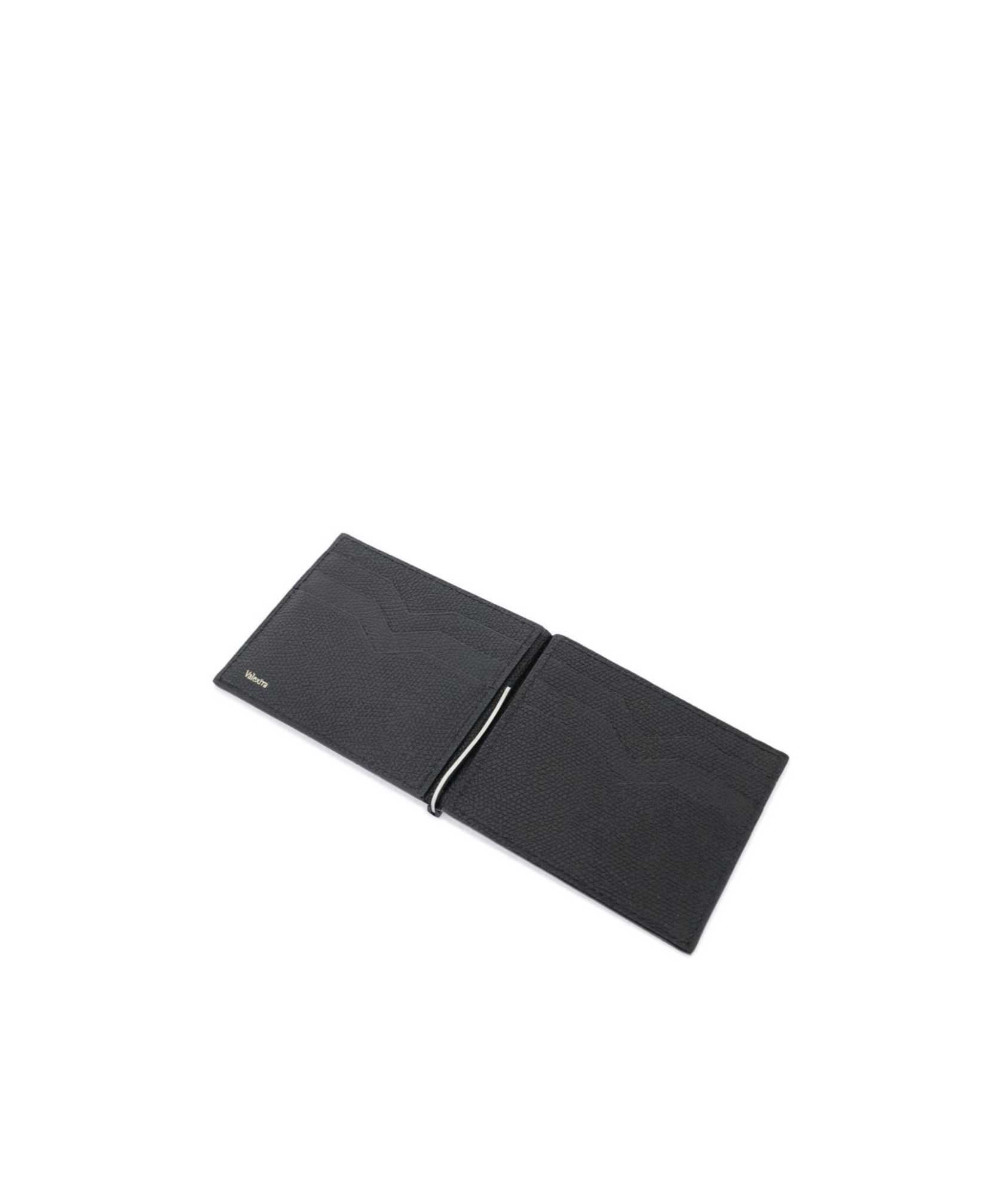 Valextra Compact Grip Wallet In Black