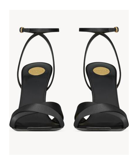 SAINT LAURENT LUCIENNE WEDGES IN SATIN CREPE