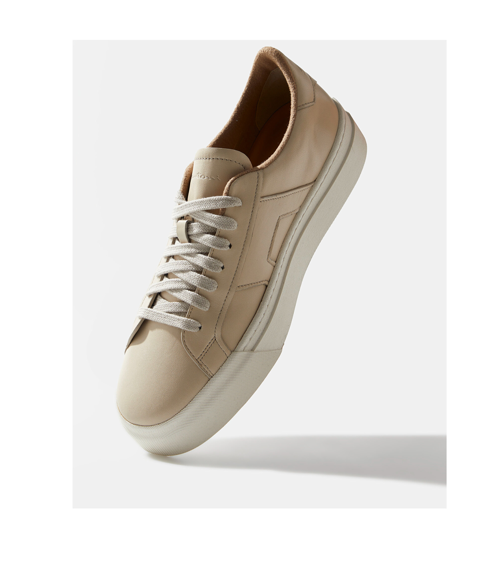 Santoni Double Buckle Sneakers In White