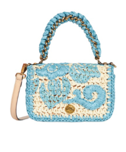 Etro Mini Woven Raffia Bond Bag
