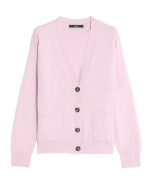 Weekend Max Mara V-neck Long-sleeved Sweater In Pink