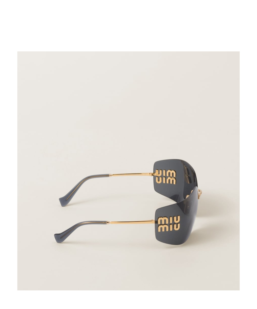 Miu Miu Mu 54ys 80 Rimless Titanium Wrap Sunglasses In Black