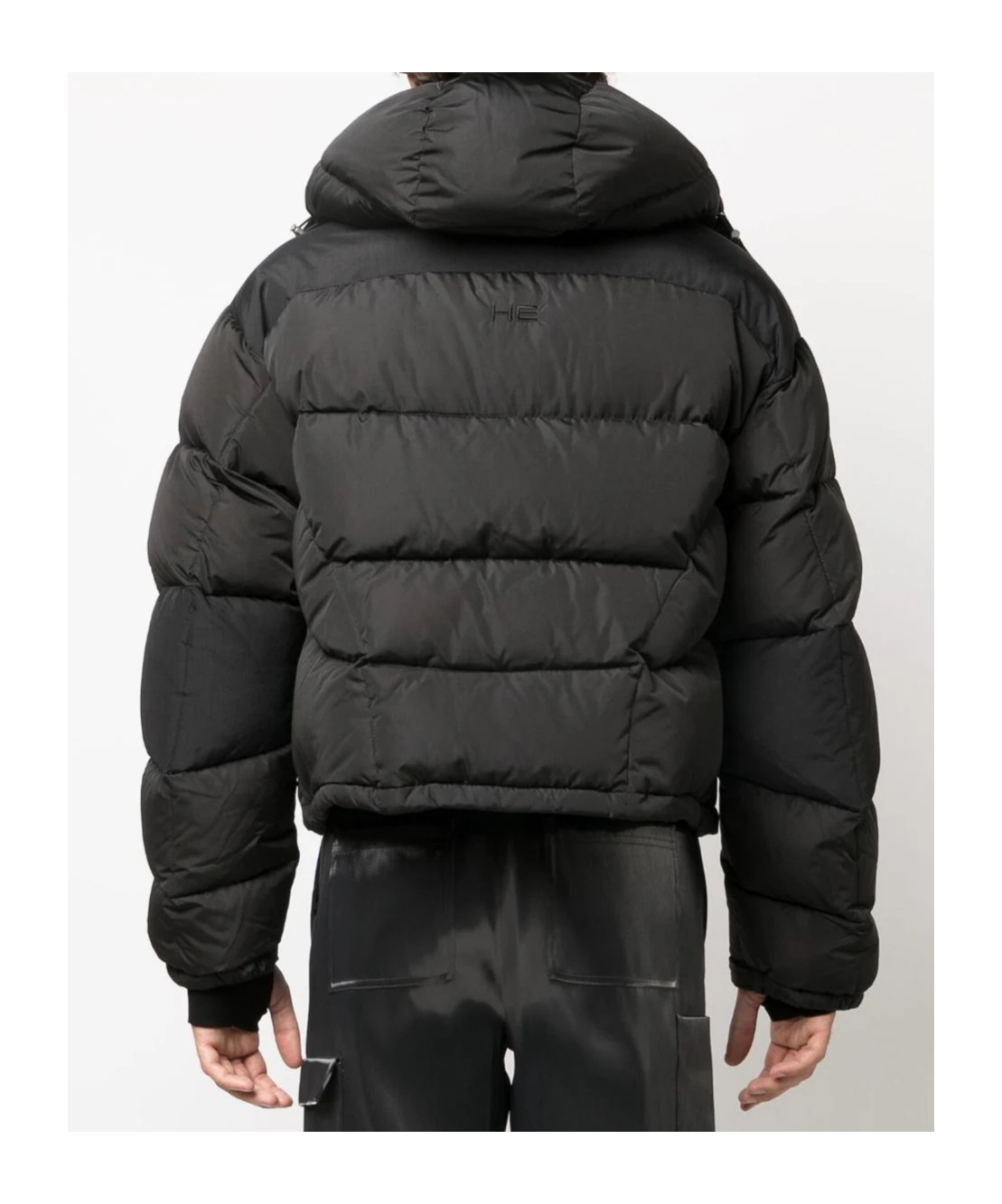 Heliot Emil He Abstract Zip-up Down Jacket In Black