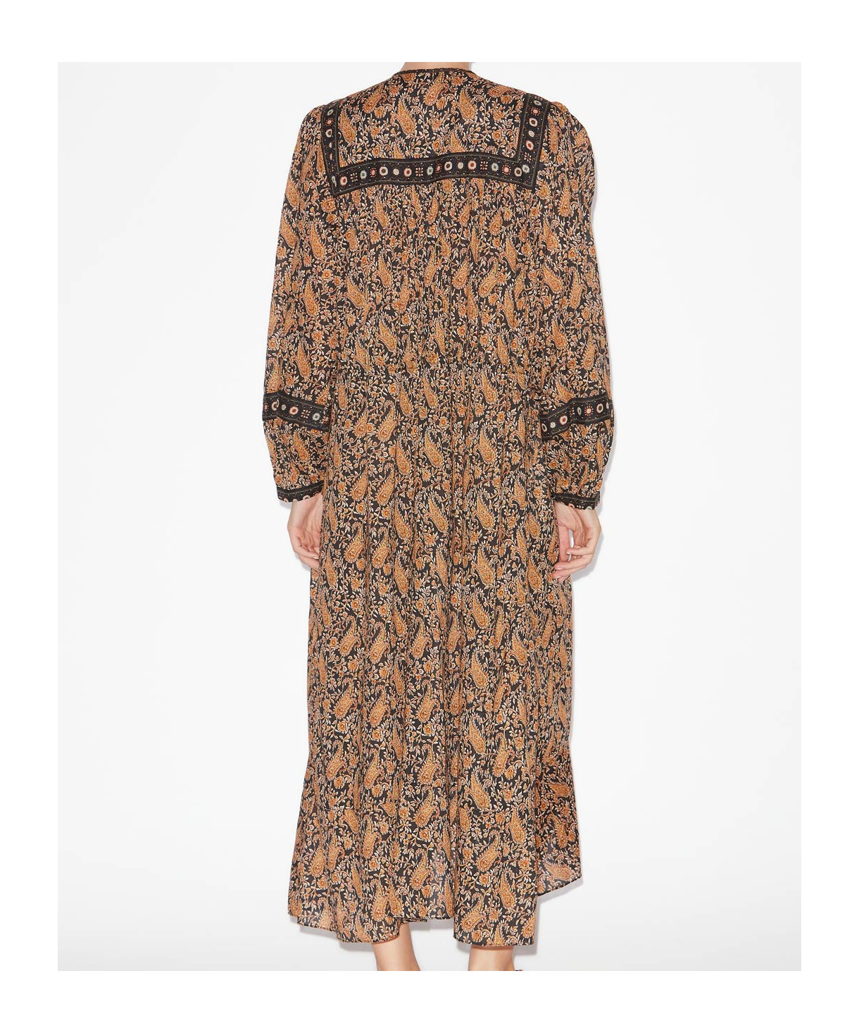 Isabel Marant Étoile Greila Cotton Voile Midi Dress In Brown