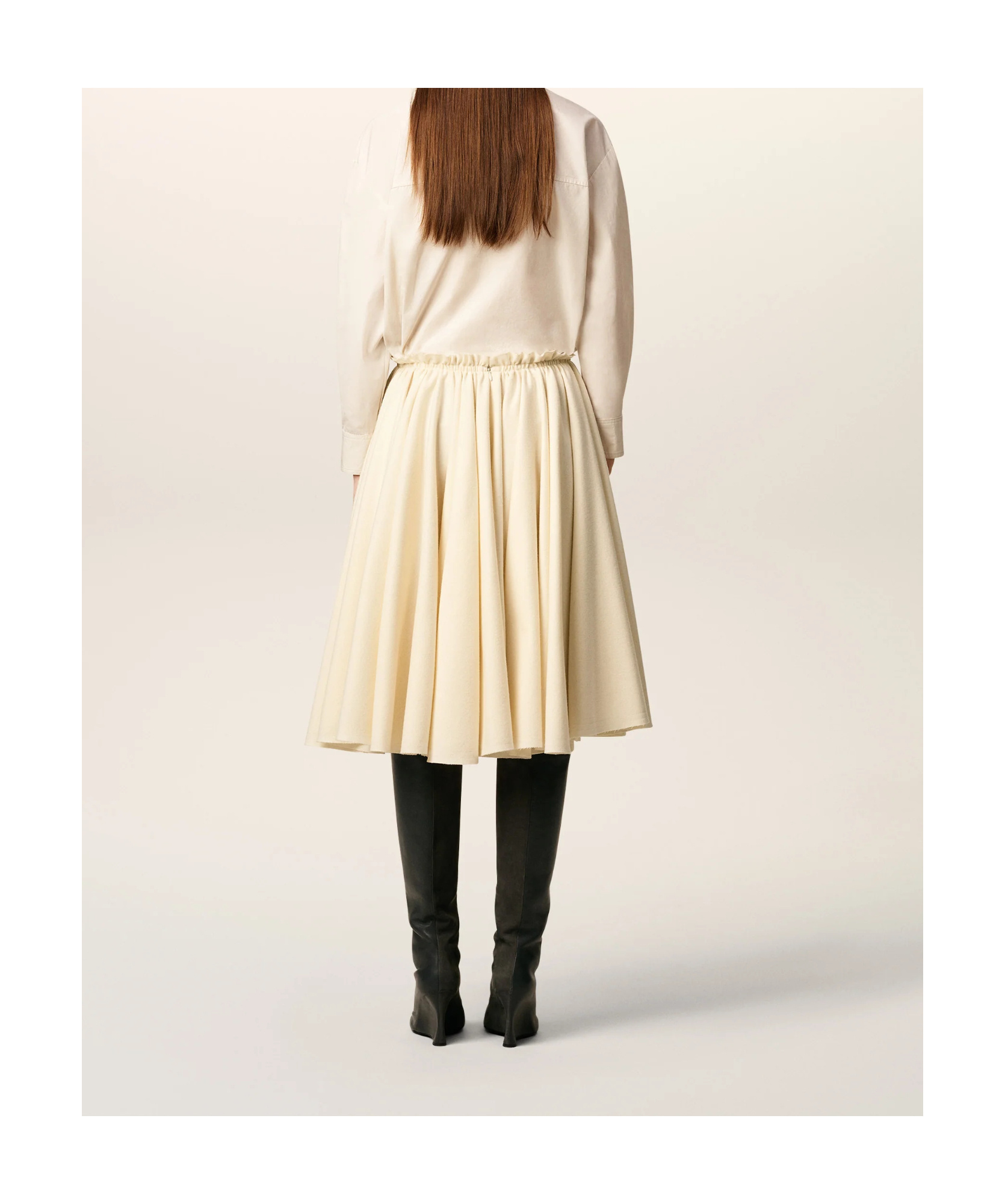 Ami Alexandre Mattiussi Elasticated-waist Midi Skirt In White