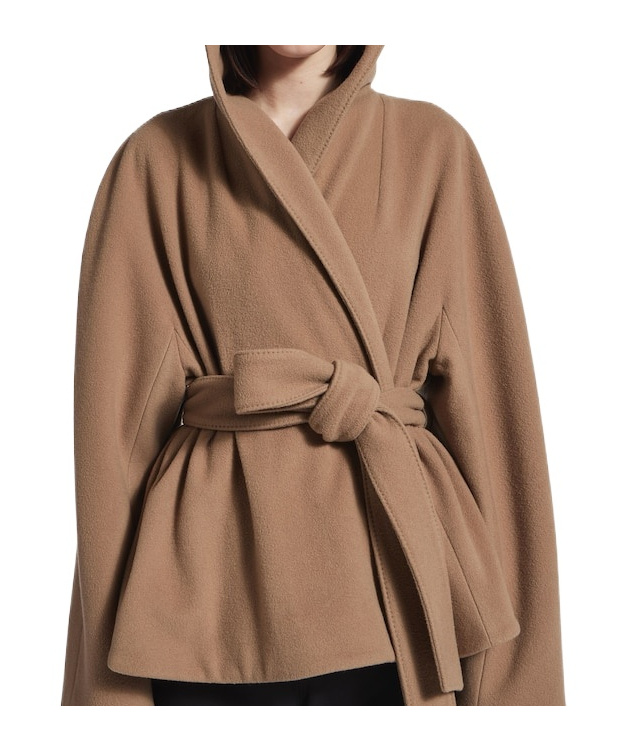 Balenciaga Women's Short Wrap Coat In Camel In Brown