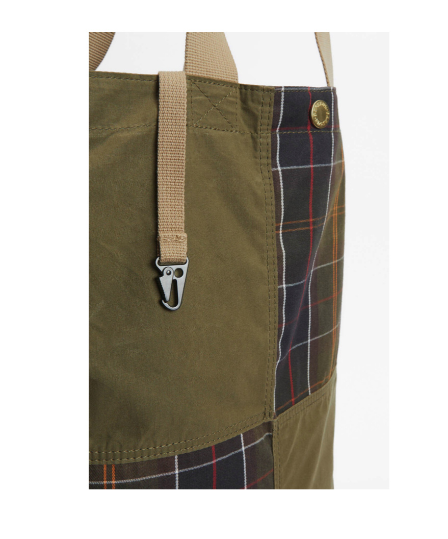Shop Barbour Transport Patchwork Tote Bag In Green